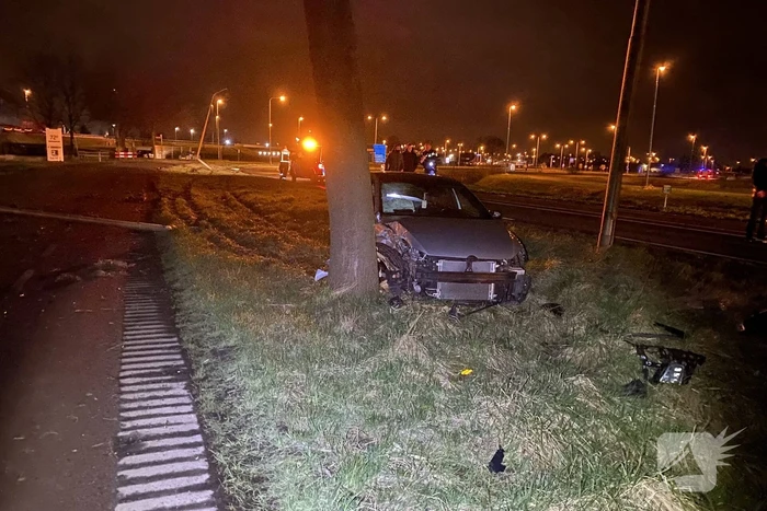 Bestuurder aangehouden na crash tegen boom