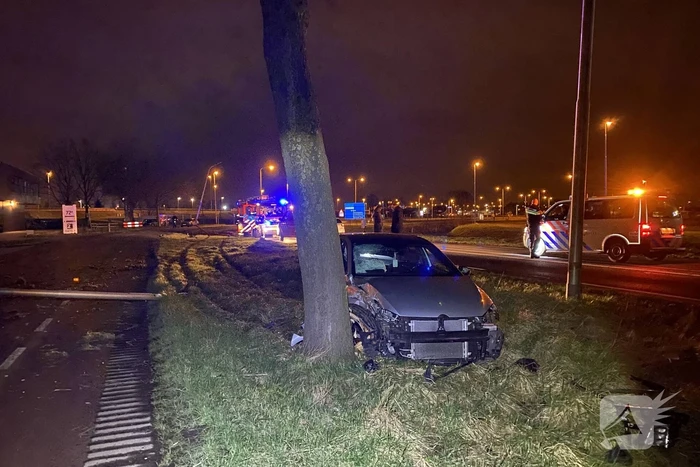 Bestuurder aangehouden na crash tegen boom