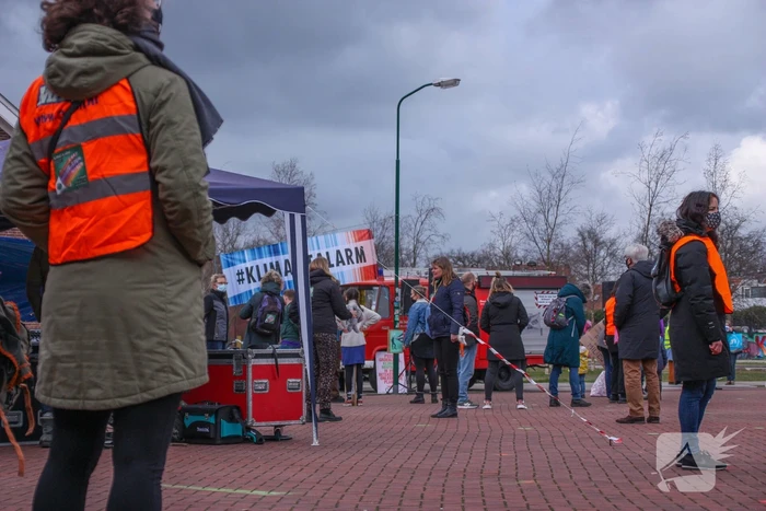Klimaatdemonstratie bij Wagenwerkplaats