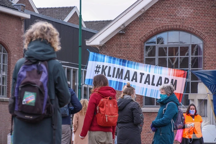 Klimaatdemonstratie bij Wagenwerkplaats