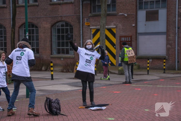 Klimaatdemonstratie bij Wagenwerkplaats