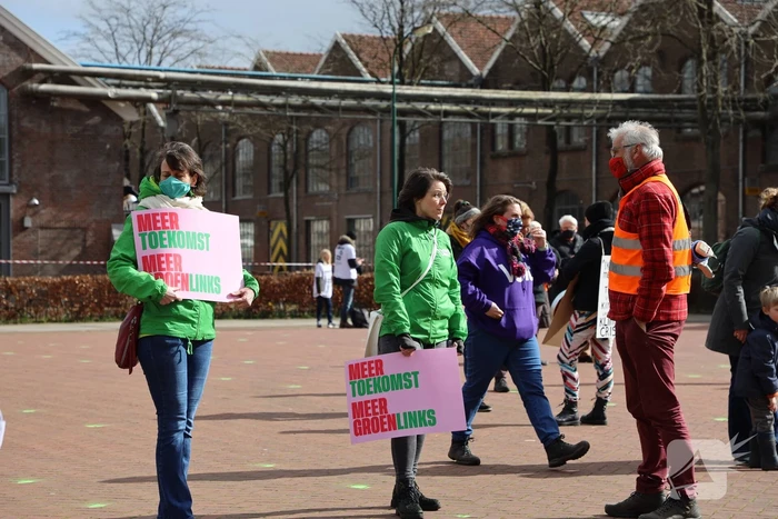 Klimaatdemonstratie bij Wagenwerkplaats