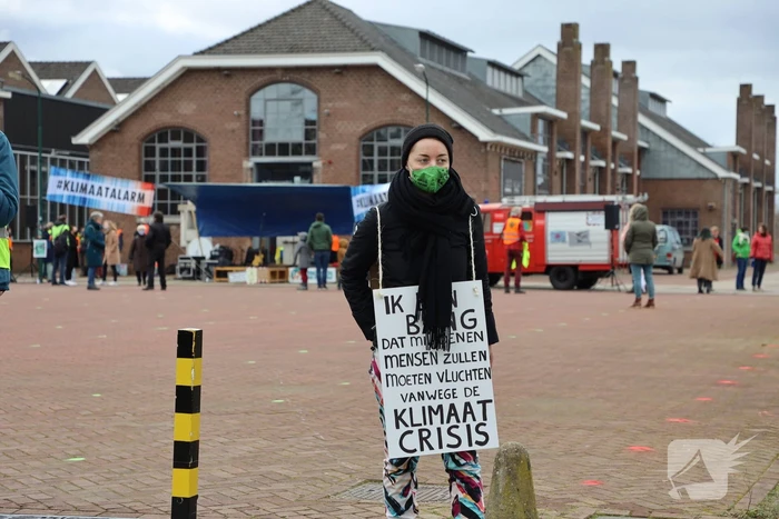 Klimaatdemonstratie bij Wagenwerkplaats