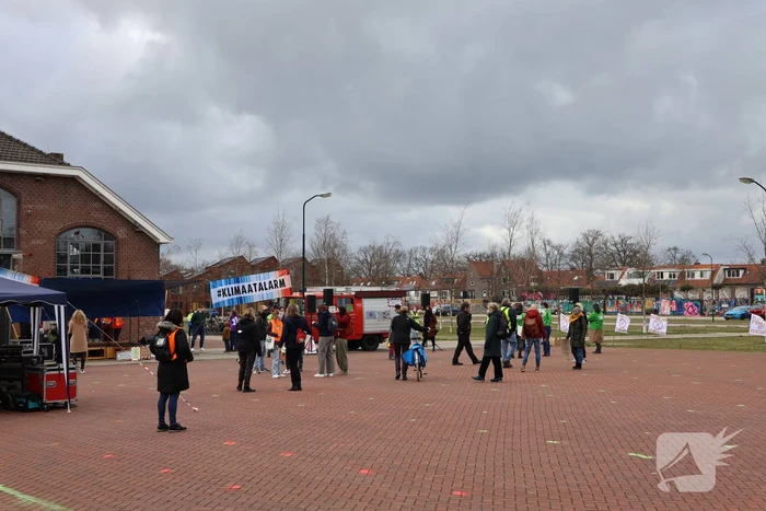 Klimaatdemonstratie bij Wagenwerkplaats