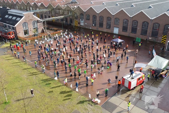 Klimaatdemonstratie bij Wagenwerkplaats