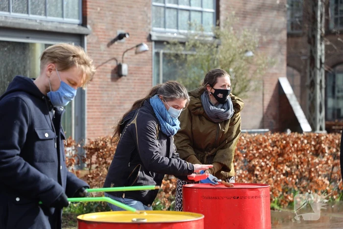 Klimaatdemonstratie bij Wagenwerkplaats