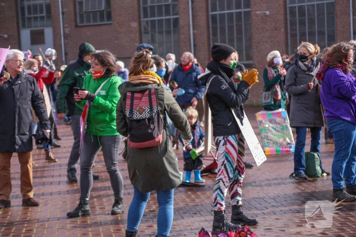 Klimaatdemonstratie bij Wagenwerkplaats