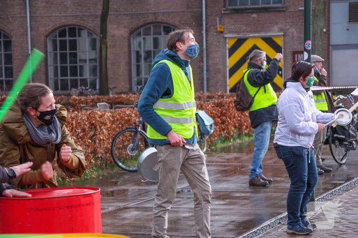 Klimaatdemonstratie bij Wagenwerkplaats