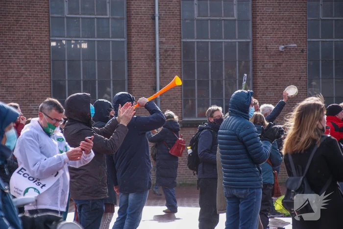 Klimaatdemonstratie bij Wagenwerkplaats