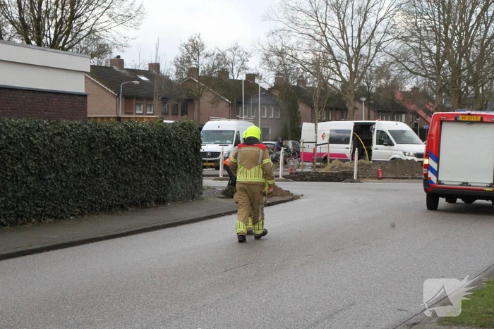 Gasleiding geraakt tijdens werkzaamheden