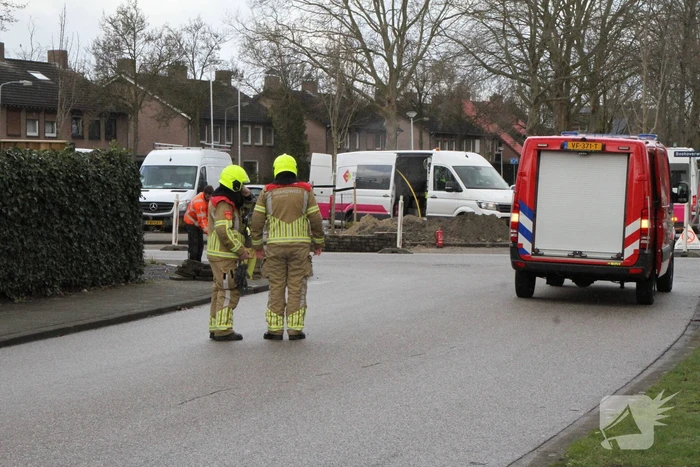 Gasleiding geraakt tijdens werkzaamheden