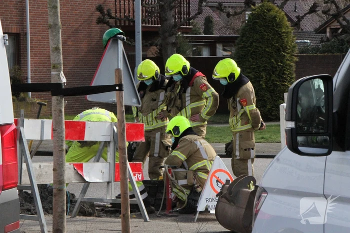 Gasleiding geraakt tijdens werkzaamheden