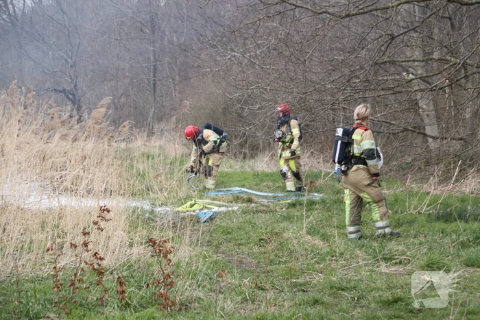 Stuk riet Meridiaanpark in brand