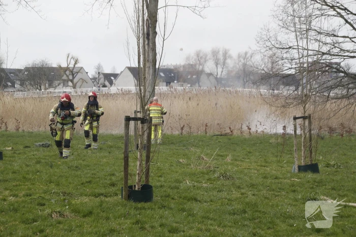Stuk riet Meridiaanpark in brand