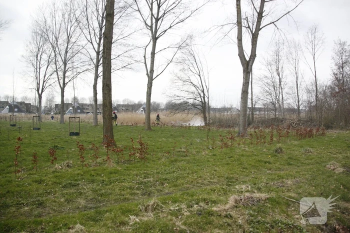 Stuk riet Meridiaanpark in brand