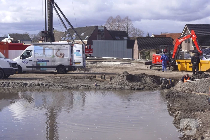Waterlekkage op bouwterrein