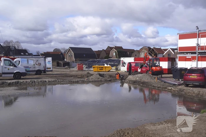 Waterlekkage op bouwterrein