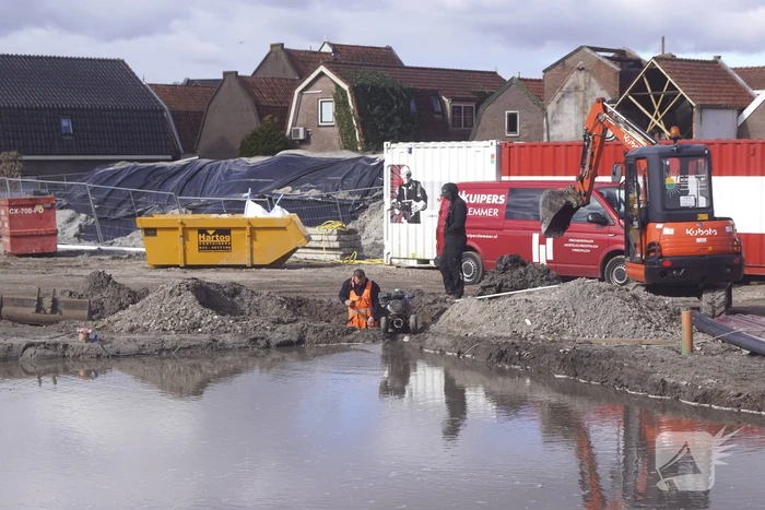 Waterlekkage op bouwterrein