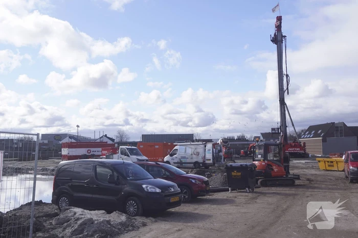Waterlekkage op bouwterrein