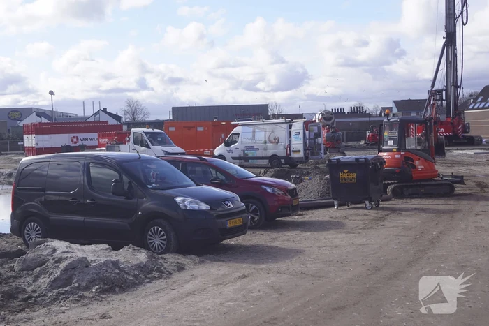 Waterlekkage op bouwterrein