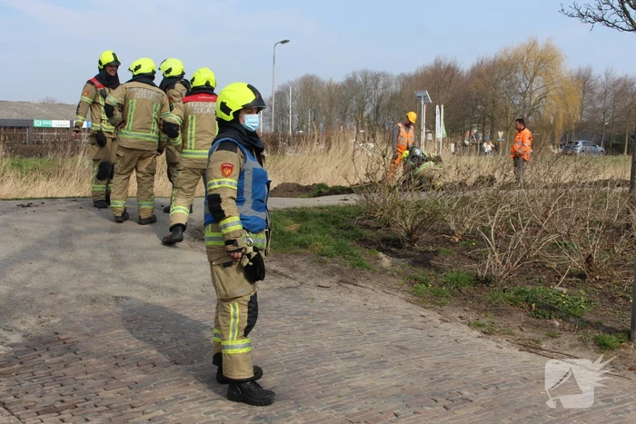 Gasleiding bij graafwerkzaamheden beschadigd