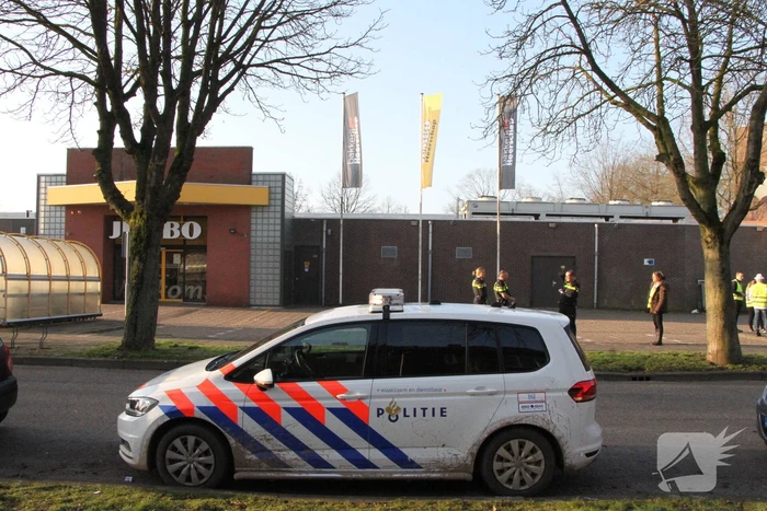 Brand in magazijn van Jumbo-supermarkt
