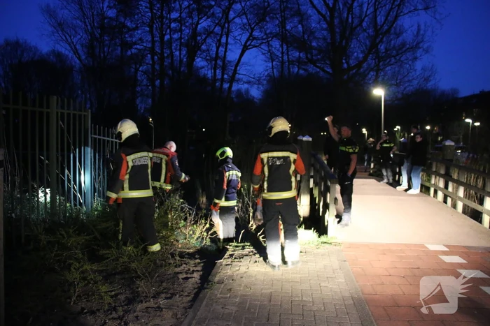 Stuk gras in brand
