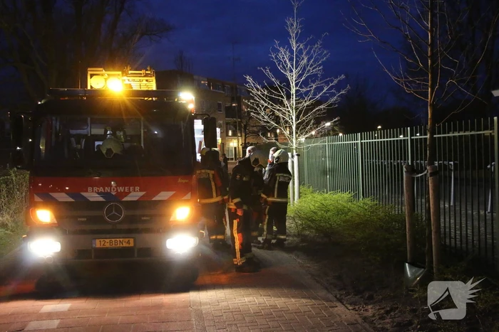 Stuk gras in brand