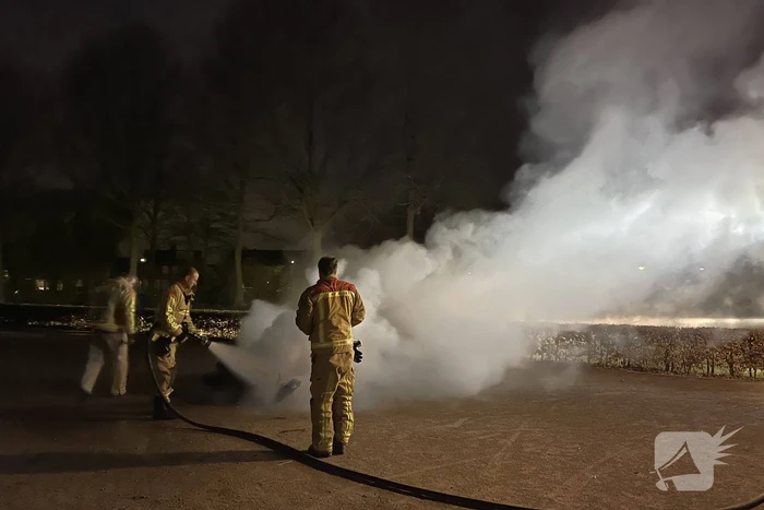 Scooter volledig in brand