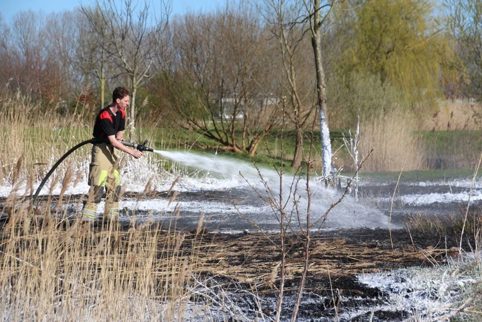 Stuk veld beschadigd door brand