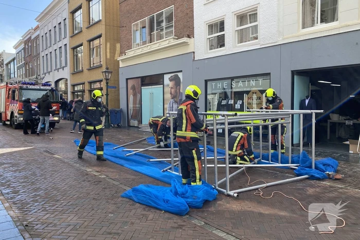 Steiger omgevallen in binnenstad