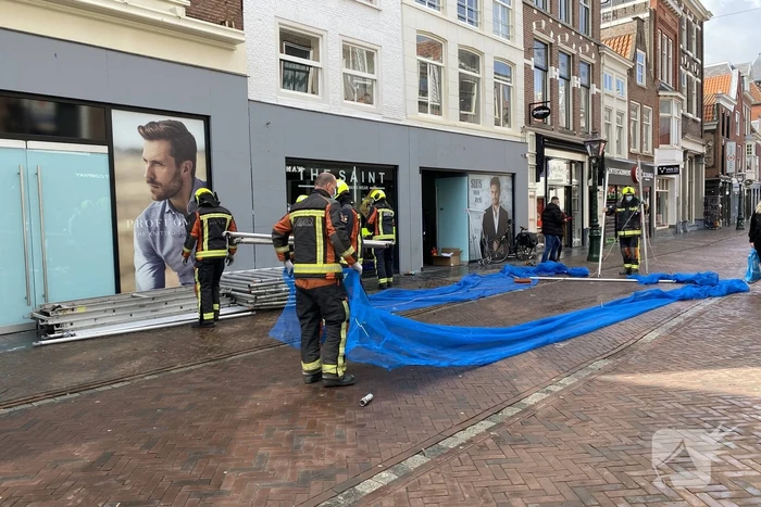 Steiger omgevallen in binnenstad