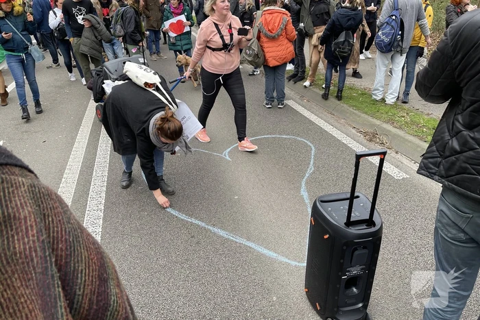 Demonstratie Kasteel Groeneveld tegen coronabeleid