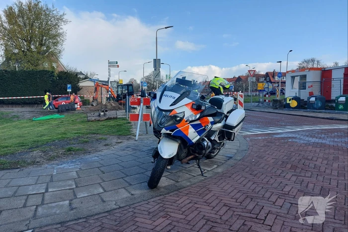 Gasleiding geraakt bij werkzaamheden