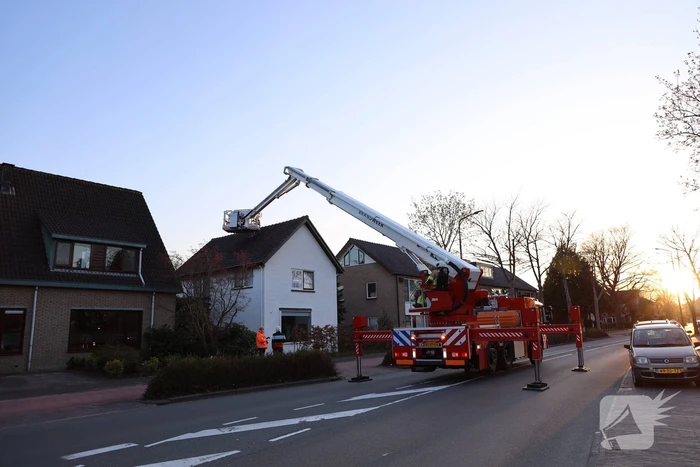 Brandweer en dierenambulance doen poging om vastzittende vogel te bevrijden