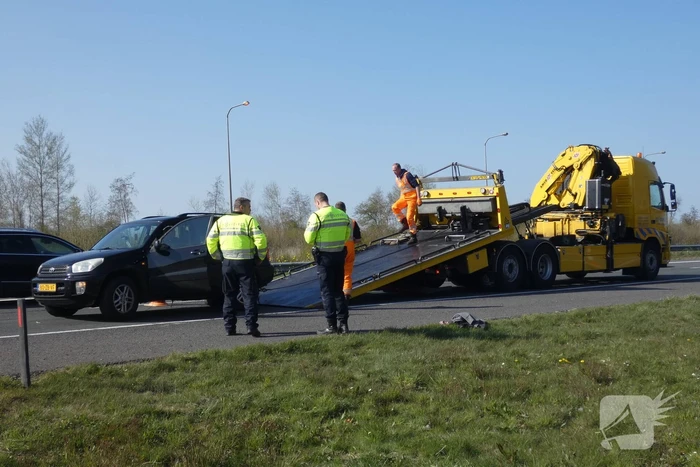Auto verliest wiel bij ongeval