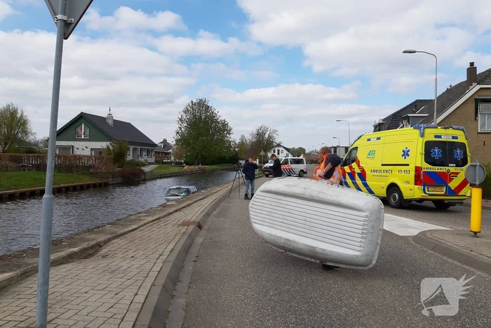Personenauto belandt in water