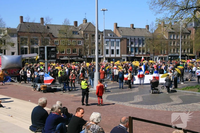 Drukte bij demonstratie in binnenstad