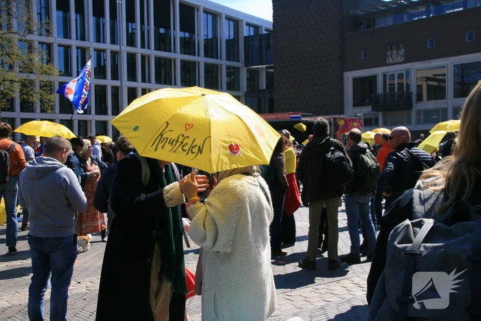 Drukte bij demonstratie in binnenstad