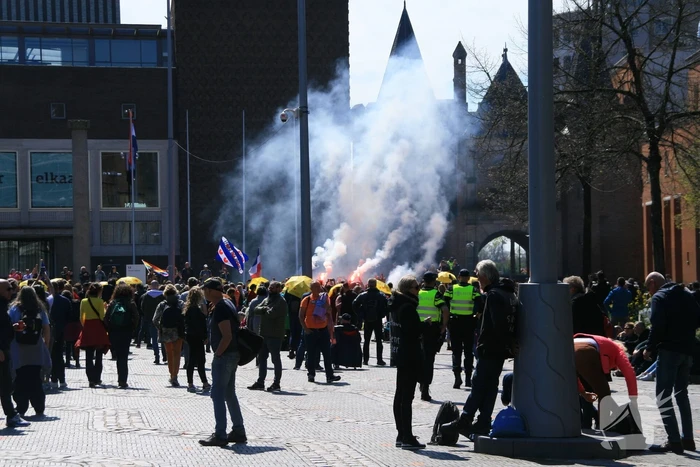 Drukte bij demonstratie in binnenstad