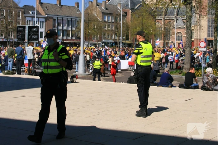 Drukte bij demonstratie in binnenstad
