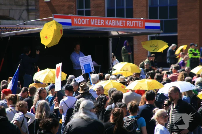 Drukte bij demonstratie in binnenstad