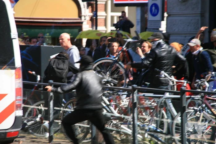 Drukte bij demonstratie in binnenstad