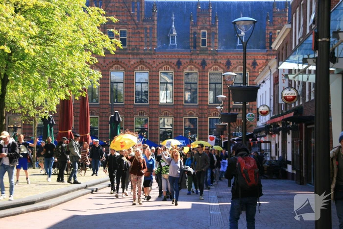 Drukte bij demonstratie in binnenstad
