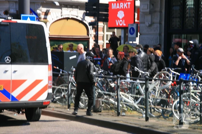 Drukte bij demonstratie in binnenstad