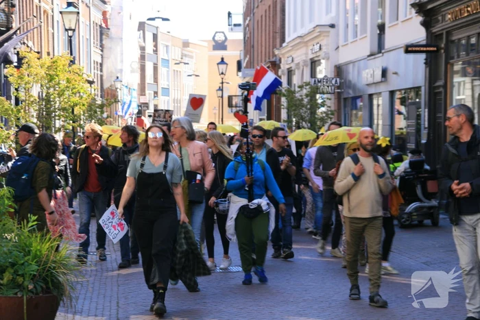 Drukte bij demonstratie in binnenstad