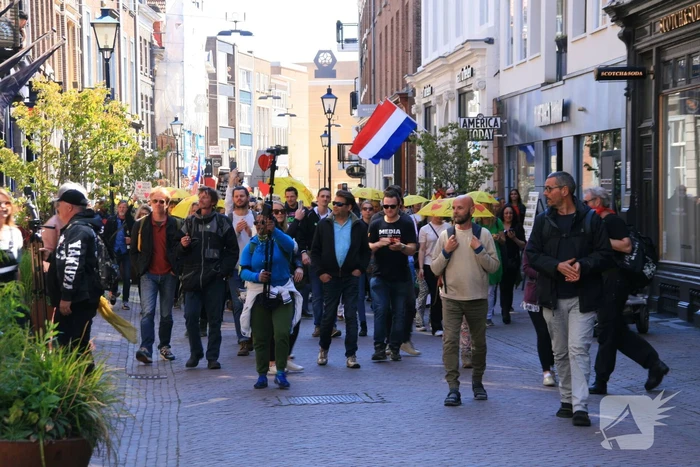 Drukte bij demonstratie in binnenstad