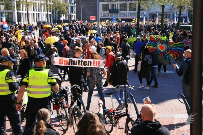 Drukte bij demonstratie in binnenstad