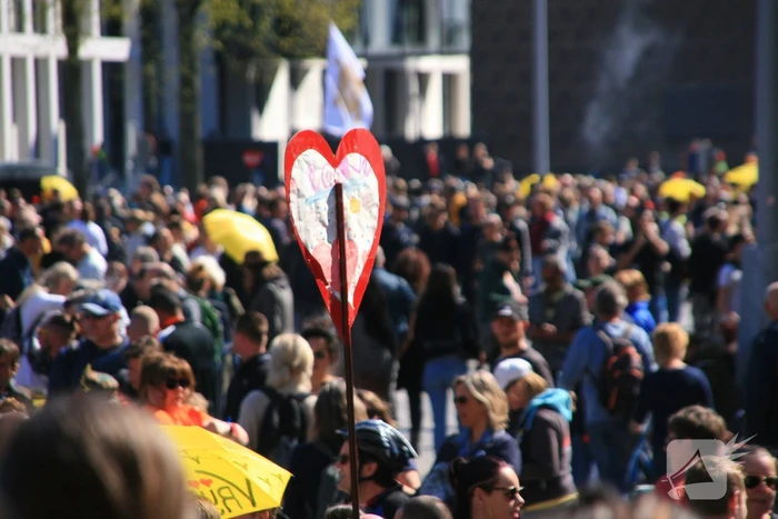 Drukte bij demonstratie in binnenstad