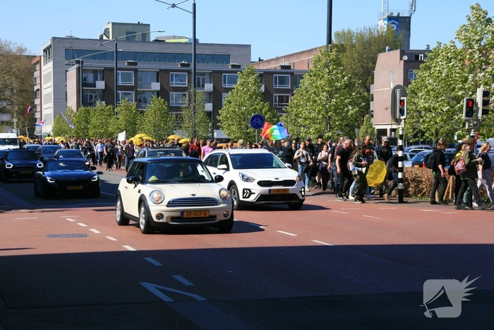 Drukte bij demonstratie in binnenstad